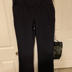 Black straight leg dress pants